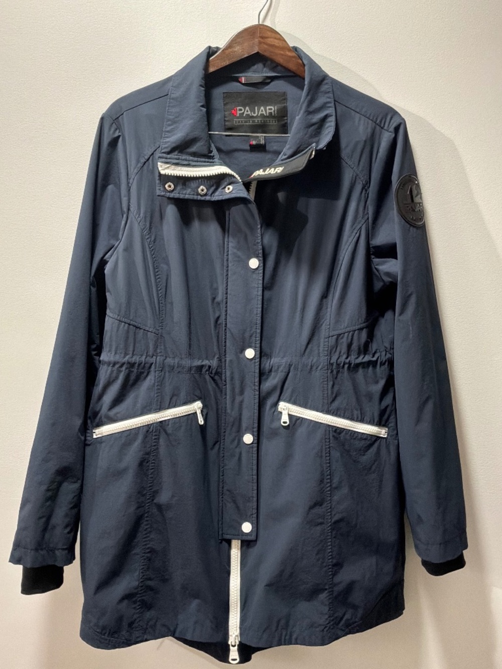 Pajar Canada Tyra Lightweight Stand-Collar Rain Jacket Navy Blue XL